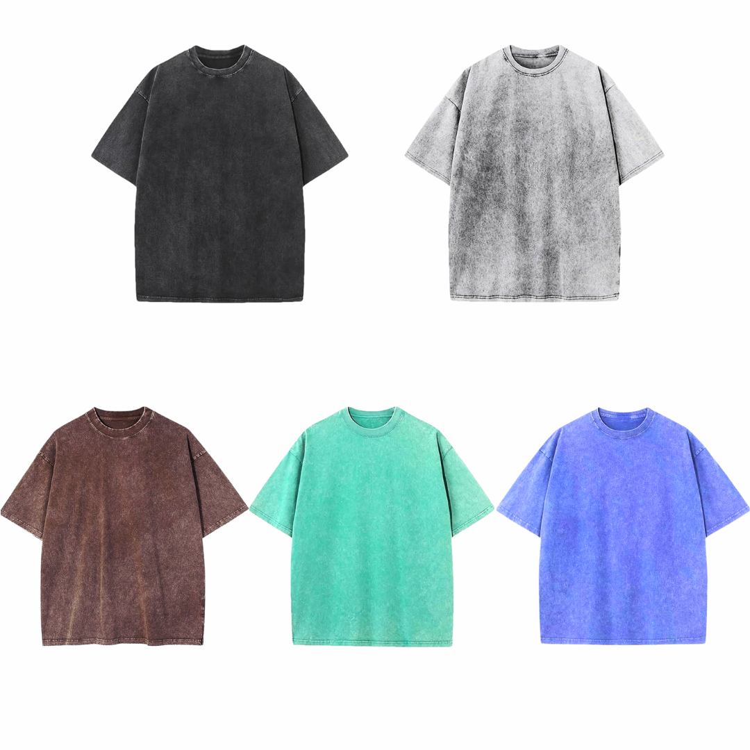 3 Camisetas Oversized Acid Wash Premium