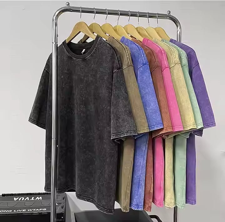 3 Camisetas Oversized Acid Wash Premium