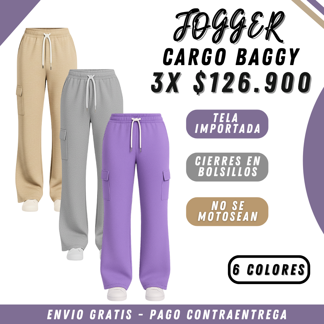 3 Joggers Cargo Baggy Dama