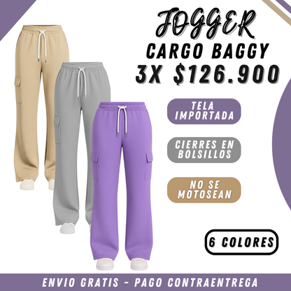 3 Joggers Cargo Baggy Dama