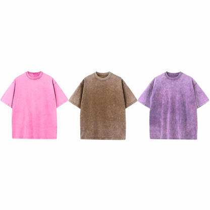 3 Camisetas Oversized Acid Wash Premium