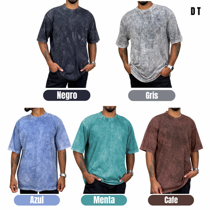 3 Camisetas Oversized Acid Wash Premium