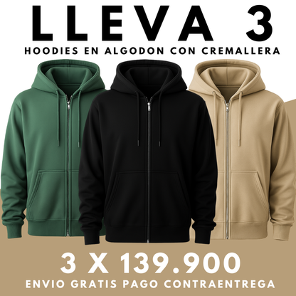 3 Chaquetas Hoodie Premium