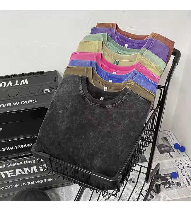 3 Camisetas Oversized Acid Wash Premium