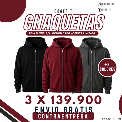 3 Chaquetas Hoodie Premium